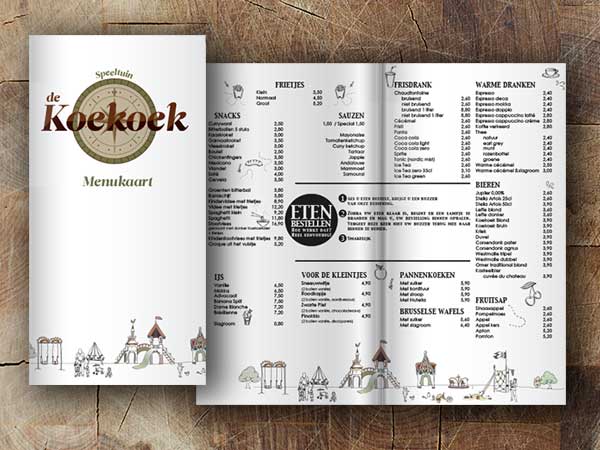 Koekoek menukaart